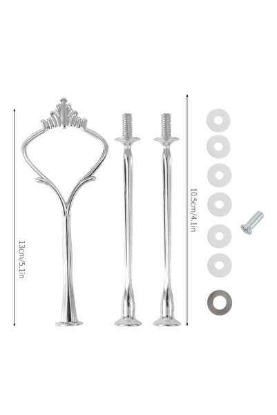 Choice Sliver Zinc Alloy Fruits Cake Trays Stand Holder 3 Layer Big Tray Sili...