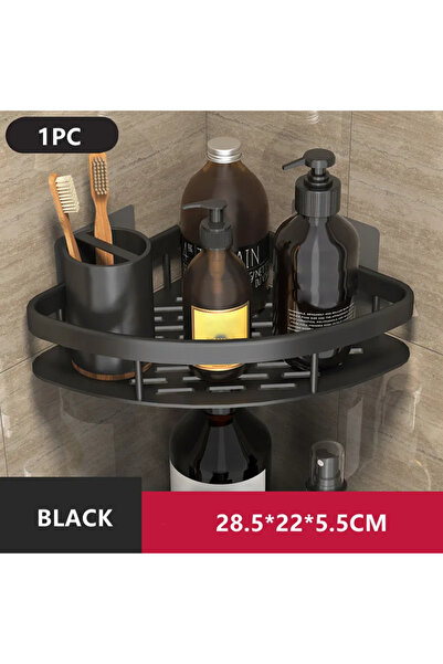 Choice Black Bathroom Shelf Aluminum Alloy Shampoo Rack Makeup Storage Organi...