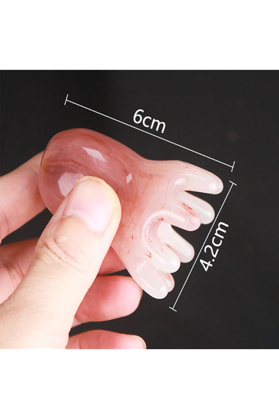Choice SZ203-Amber 1pc Octopus Shaped Head Meridian Acupoint Massage Comb Wid...