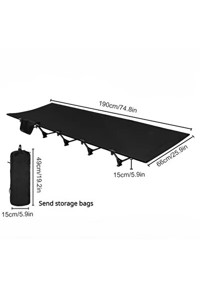 Choice Black WESTTUNE Camping Cot Portable Folding Bed Outdoor Ultralight Com...
