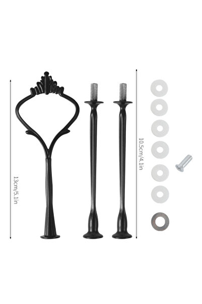 Choice Black Zinc Alloy Fruits Cake Trays Stand Holder 3 Layer Big Tray Silic...