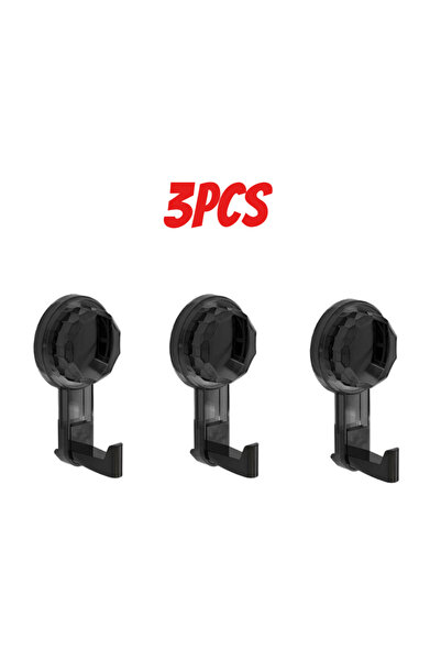 choice2 Black 3PCS Black Vacuum Hooks Powerful Suction Cup Reusable Storage H...