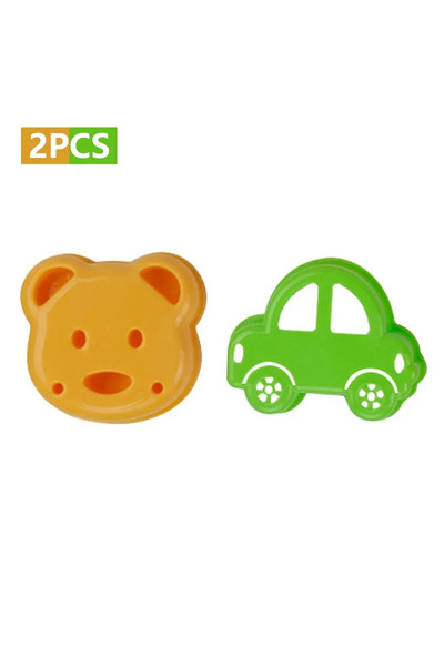 Choice as picture(3) 2pcs Sandwich Mould Bear Cat Rabbit Car Shaped Bread Mol...