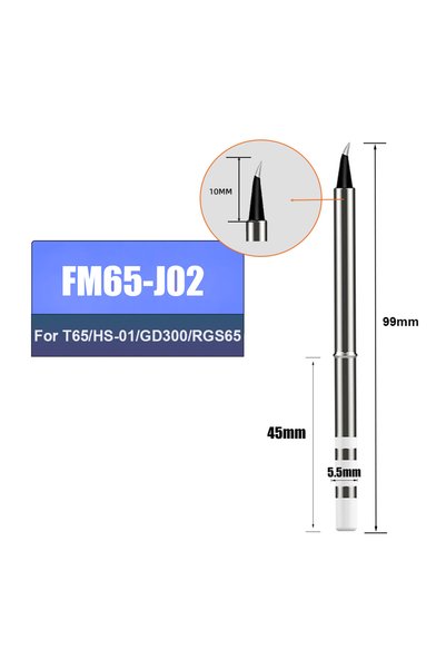 Choice3 FM65-J02 FM65 Soldering Iron Tip for T65 HS-01 GD300 Soldering Iron R...