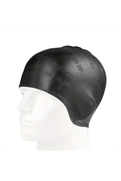 Choice Black DIZETION Durable Silicone Swimming Cap with Ear Pockets for Adul...