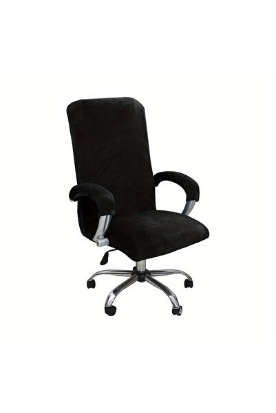 Choice XL Black 3pcs/set Velvet Plush Stretch Computer Office Chair Cover Wit...
