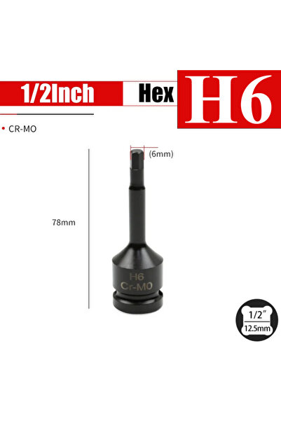 Choice1 H6 1/2inch Impact Hex Socket Electric Drill Socket Adapter Air Impact...