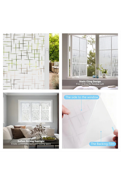 Choice 30x100cm B58 Window Privacy Film Frosted Glass Window Film Static Clin...