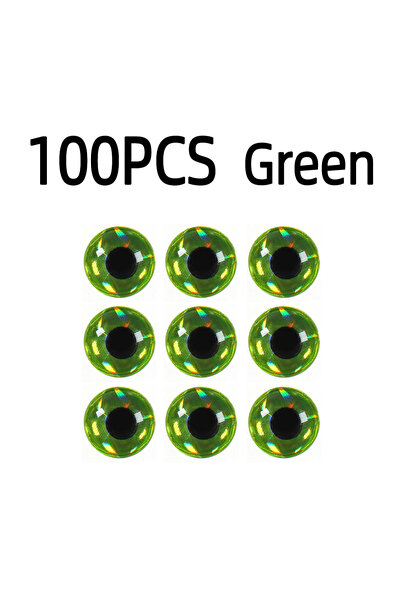 Choice 5mm 100PCS Green ICERIO 100pcs/Pack Epoxy 3D Holographic Fish Eyes Squ...