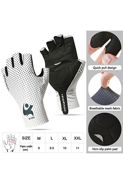 Choice10 XL White GTUBIKE Cycling Half-finger Gloves Spring Summer Non-slip E...