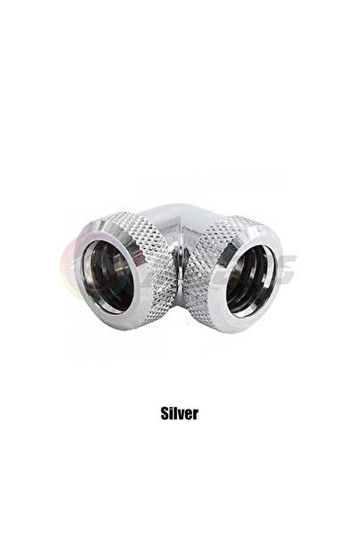 Choice1 Silver Computer Water Cooling Hard Tube Fitting 90° Right Angle Conne...