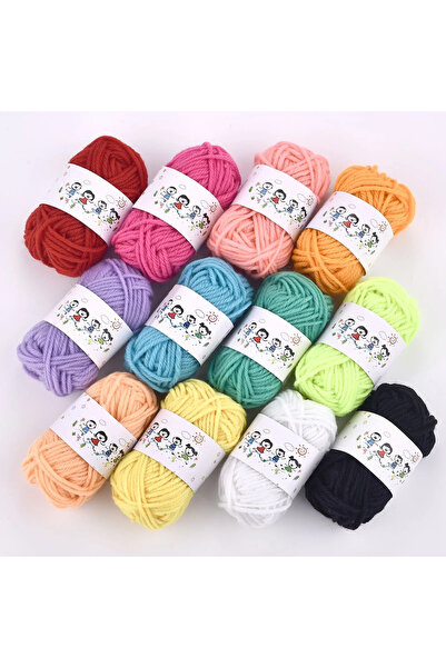 Choice 01 12Color Set Kids DIY Knitting Crochet Yarns Colorful Material For N...