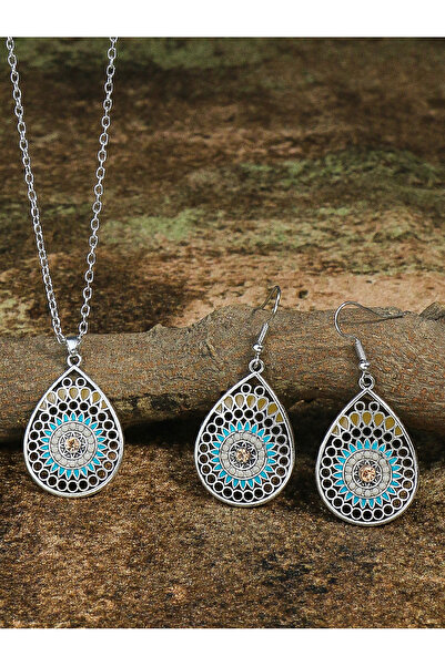 Choice4 HS082 Ethnic Feng Shui Droplet Hollow Colored Glazed Earrings for Wom...