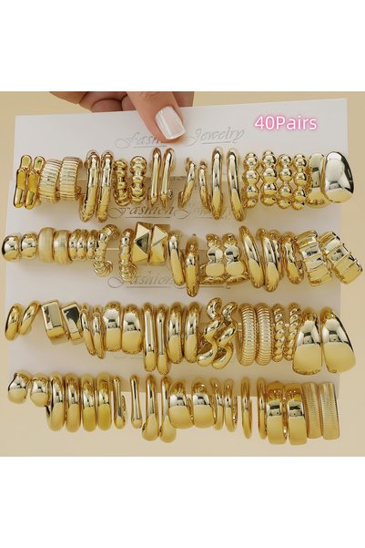 Choice Main Picture-40pairs 10-40 Pairs Fashionable Golden Spray-Coated Plast...