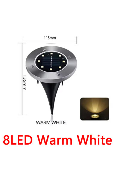 Choice11 8 قطع 8 مصابيح LED - أبيض دافئ، 1/4/8 عبوات، أضواء شمسية خارجية 8/20...
