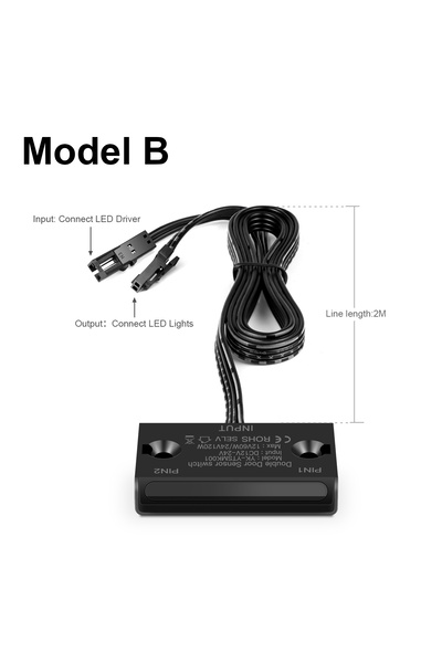Choice4 Dupont Black 24V 12V DC Light Switch Double Door Open Control Motion ...