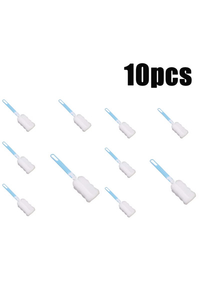 Choice3 10PCS 1/5/10Pcs Soft Sponge Cup Brush Long Handle Sponge Bottle Brush...