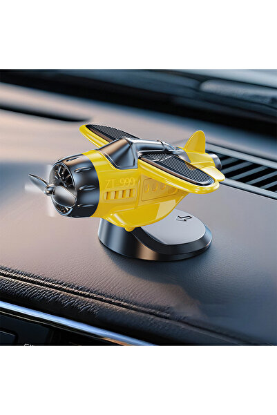Choice4 Yellow - Lemon Motor Solar Airplane Ornaments 360° Rotary Creative Ca...