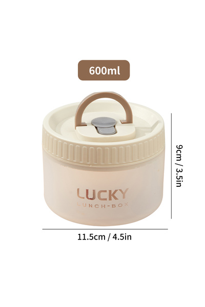 Choice1 WORTHBUY Beige 600ML WORTHBUY Transparent Plastic Lunch Box With Hand...
