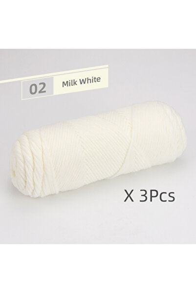 Choice 02 Milk White Crochet Knitting Soft Cotton Yarn, Hypoallergenic Yarn, ...