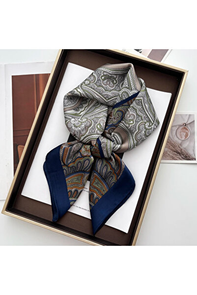 Choice4 70x70CM FJ711-12-3 Luxury Women's Vintage Versatile Thin Satin Scarf ...