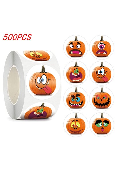 Choice 500pcs 100-500pcs Halloween Pumpkin Roll Stickers 1inch, 8 Designs Pum...
