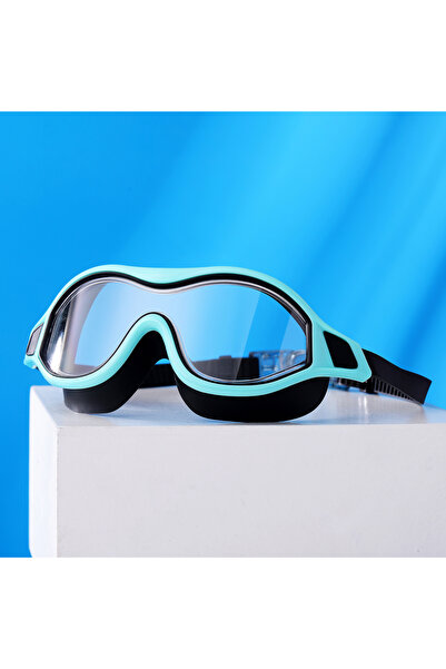 Choice Blue-Black High-Definition Large-Frame Swimming Goggles Adults Anti-Fo...