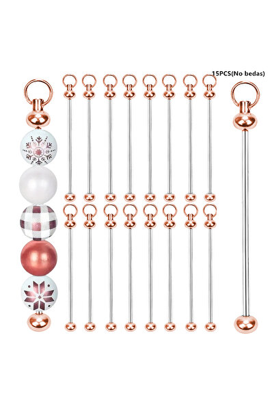 Choice 15PCS Rose Gold 15 Handmade DIY Keychain Sets, Chain Pendants, Portabl...