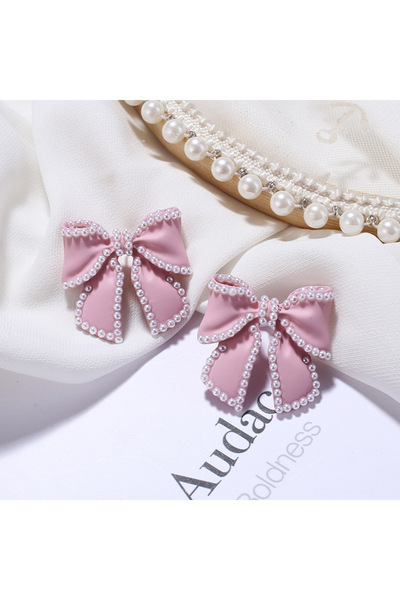 Choice K8-2-3127 women sweet girl bow earrings feminine ladies pearl simple b...