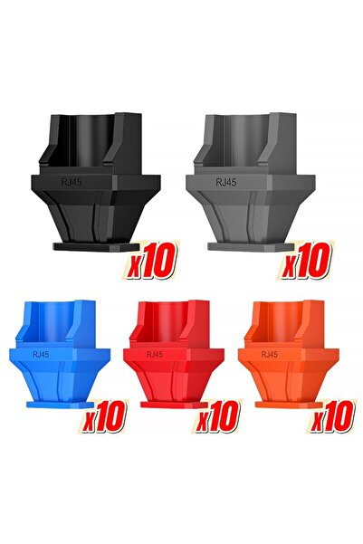 Choice1 Five colors 50 Pcs AMPCOM Snap-in RJ45 Protector Blocker Protective C...
