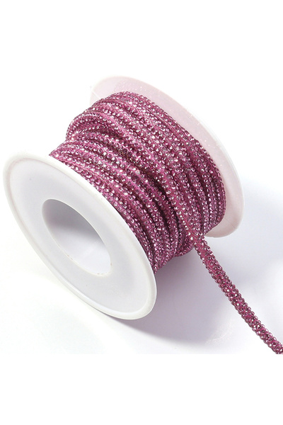 Choice6 4mm light pink 5yards/lot Rhinestone Cords Rope Crystal Dense Cup Cha...