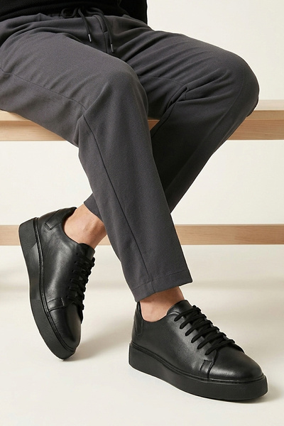 Ziya , Erkek Hakiki Deri Sneaker 161423Z5141 Siyah