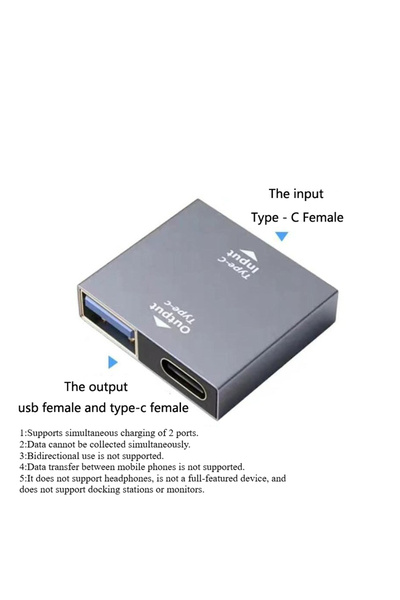 BSN B USB C Female to Dual Female Splitter Hub Convter Adapter Type C Coupler...