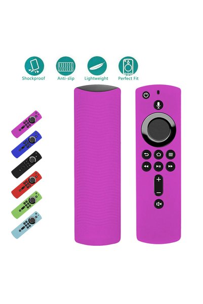 Choice جراب سيليكون واقي أرجواني مناسب لجهاز التحكم عن بعد Alexa Fire TV Stic...