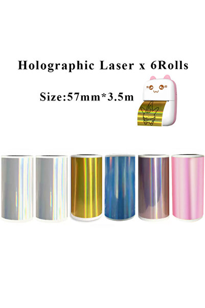 Choice1 6Roll HD Holographic Laser Thermal Sticker Photo Notes suit for T02/M...
