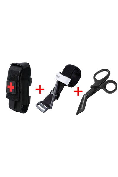 choice2 Black suit First Aid Kit Tourniquet Molle Survival Set Pouch Nursing ...