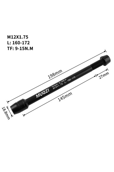 Choice M12x1.75 160-172mm MUQZI Trainer Thru Axle Adapter M12 x 1.5/1.75 Thre...