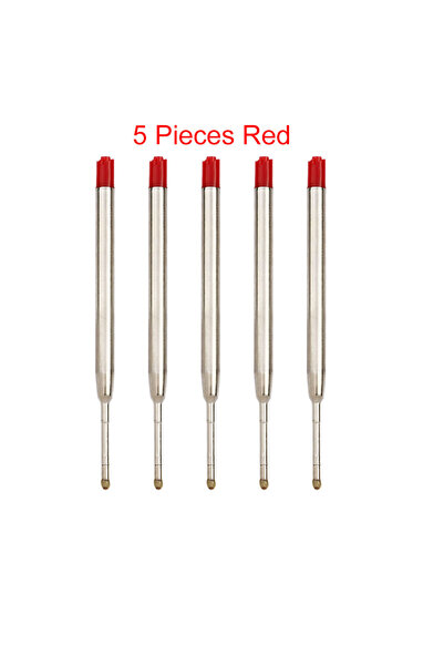 Choice3 5 Piece Red 98mm1.0mm Ballpoint Pen Refills For Parker Pens Medium Po...