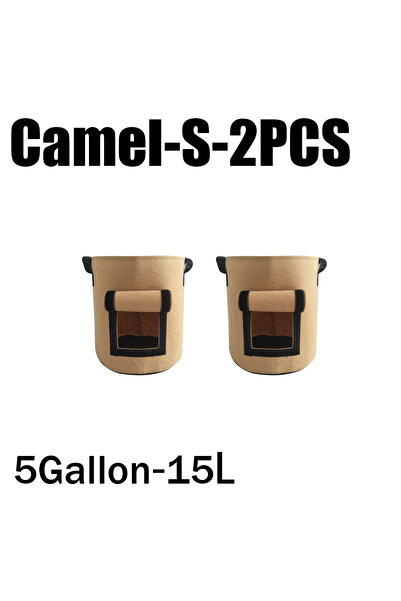 Choice18 Camel-S-2PCS 3Styles Felt plant grow bags nonwoven fabric garden pot...