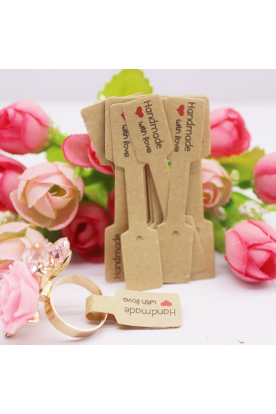 Choice K 100PCS Multi Style Ring Folded Labels White/Kraft Handmade with Love...