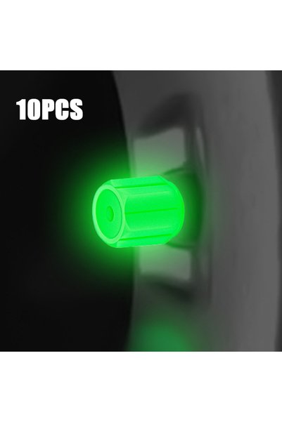 Choice1 green 10pcs 10/50pcs Luminous Valve Cap Car Fluorescent Tire Valves C...