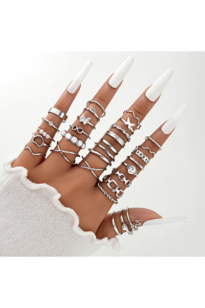 Choice AYA5964102 58PCS Vintage Heart Snake Butterfly Rings Set for Women Fas...