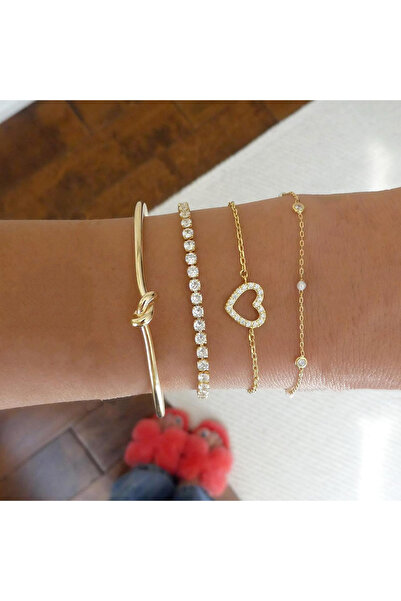Choice AYA 4Pcs Fashion Minimalist Zircon Bracelet Sets for Women Vintage Ele...