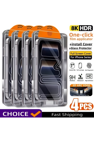 Choice14 iPhone 16 Pro High Definition 4 pieces 4PCS Oleophobic Coating Dust ...
