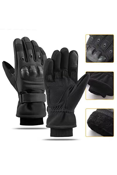 Choice4 L Black Men's Outdoor Winter Warm Thermal Motorcycle Gloves Full Fing...