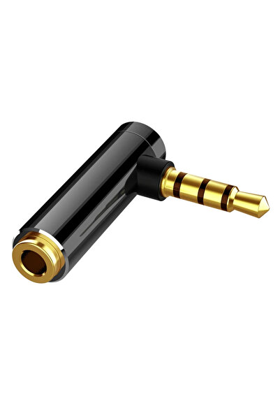 BSN black Mini 3.5mm Jack Audio Adapter Right Angle Female To Male Audio Ster...