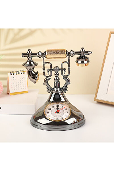 Choice Black 1pcs Retro Telephone Model Alarm Clock Creative Timekeeper Deskt...