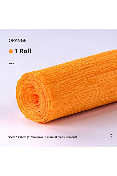 Choice 1 roll orange 20 Colors 250x50cm Colored Crepe Paper Roll Origami Crin...