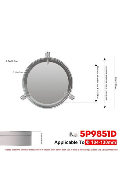 Choice 104-130mm Datyson Solar Observation Filter with All-Metal Cover, Safe ...