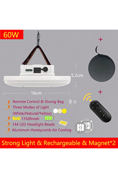 Choice UB-W60 Remote Control Rechargeable LED Magnet Camping Lantern 13500mAh...